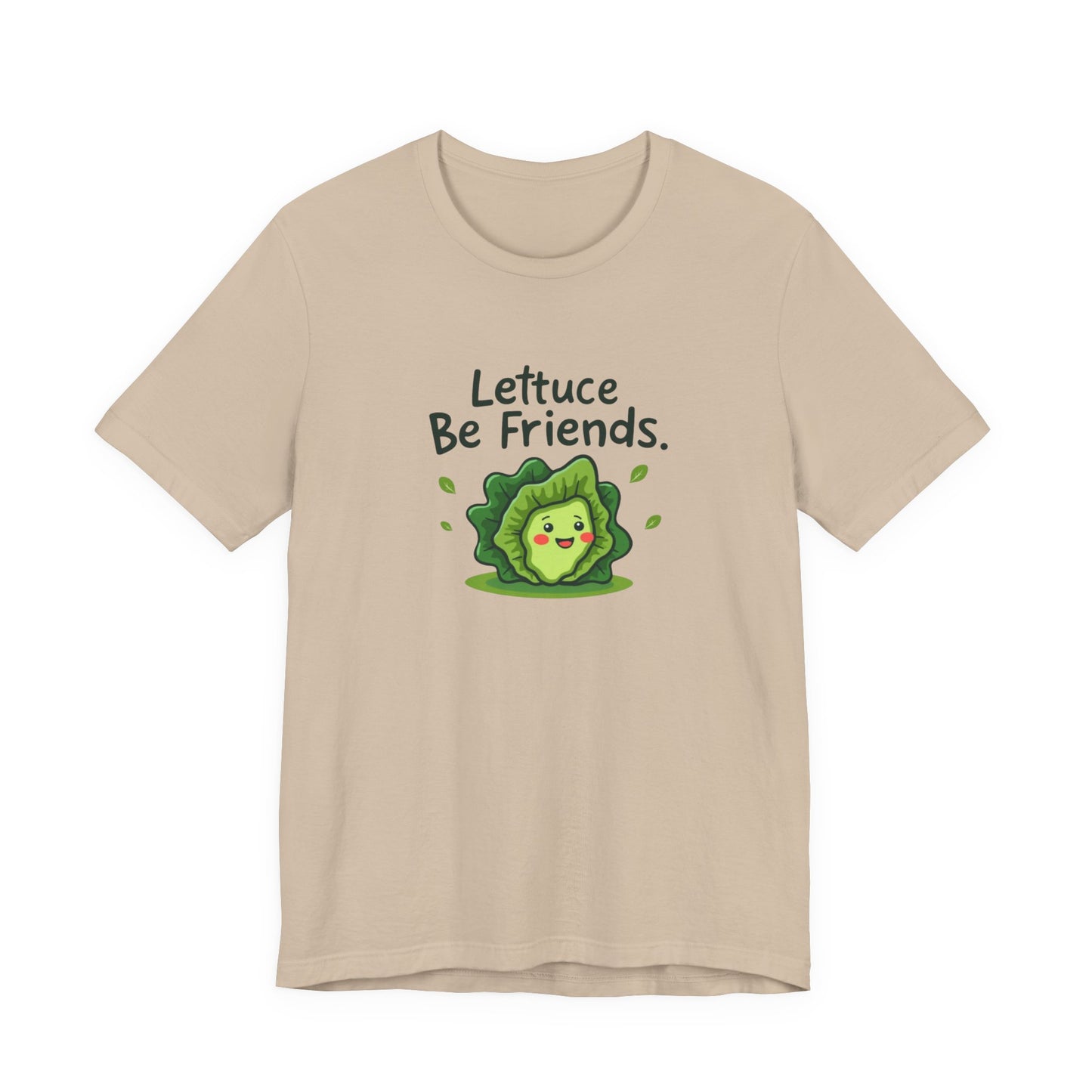Lettuce Be Friends, Unisex Tee, Casual Wear, Gift for Vegetarians, Summer T-Shirt, Eco-Friendly Apparel - Psychonaut Swag