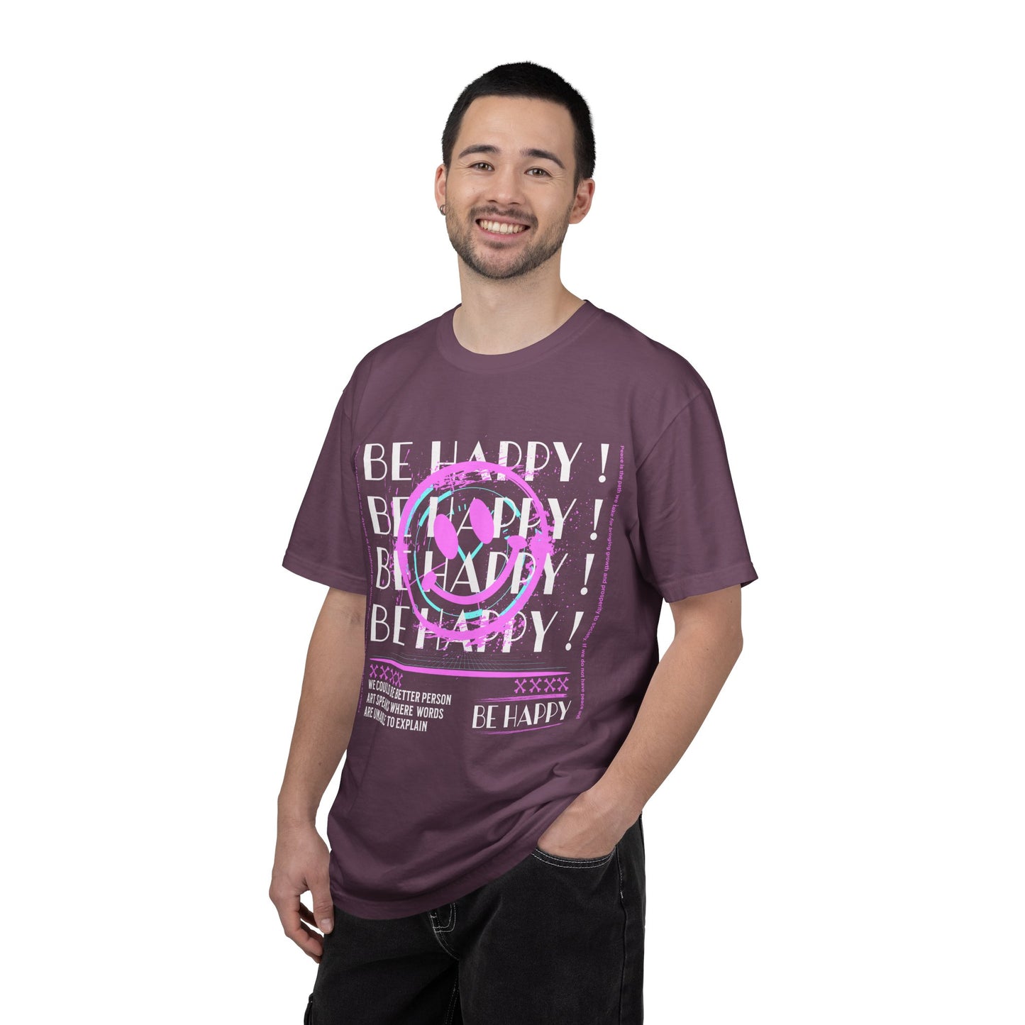 Be Happy, Unisex Garment-Dyed T-shirt