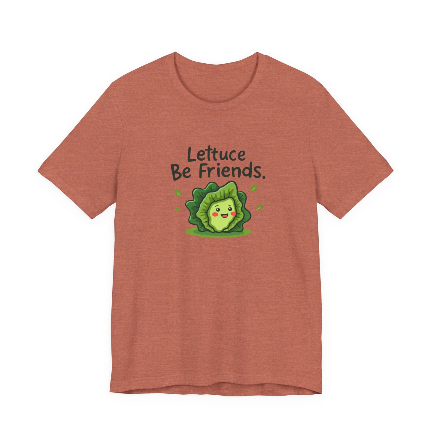 Lettuce Be Friends, Unisex Tee, Casual Wear, Gift for Vegetarians, Summer T-Shirt, Eco-Friendly Apparel - Psychonaut Swag