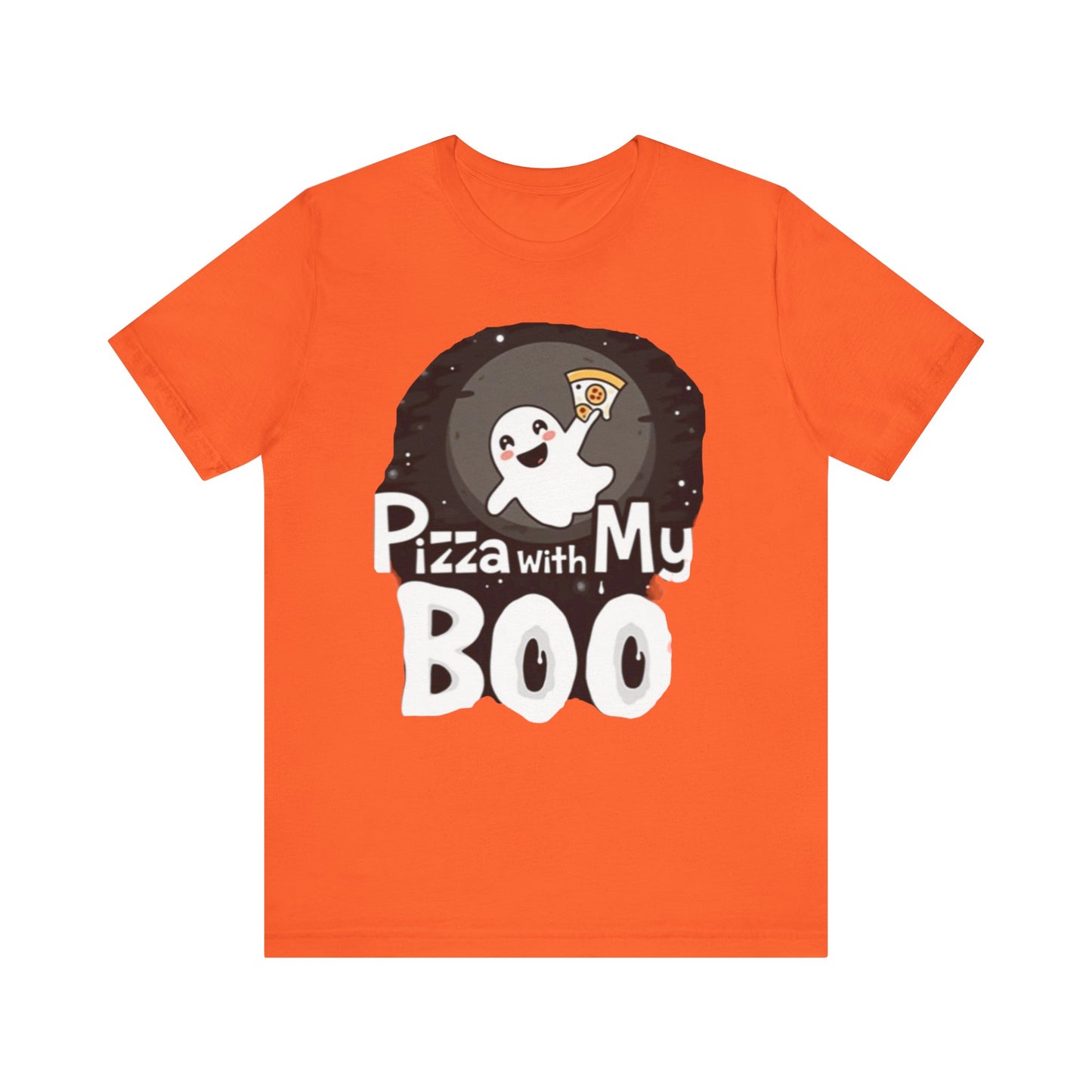 Ghost Pizza Boo Tee - Unisex Jersey Short Sleeve T-Shirt, Funny Halloween Shirt, Spooky Costume, Ghost Lover Gift, October Celebration