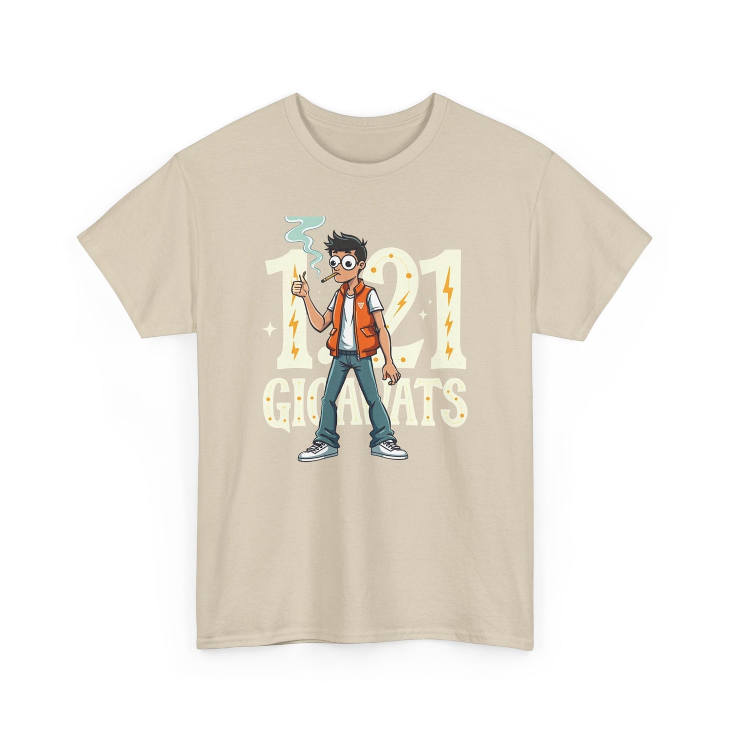 Gigawatts of Power, Unisex Heavy Cotton Tee, Graphic Shirt, Retro Tee, Casual Wear, Geek Fashion, Fun Gift - Psychonaut Swag