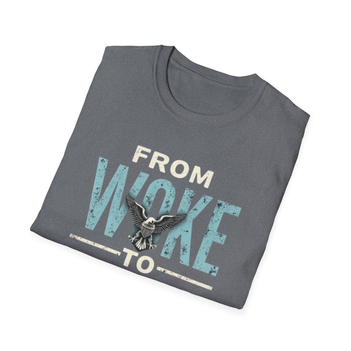Woke to Right, Graphic Tee - From Woke to Right, Casual Wear, Gift for Friends, Statement T-Shirt, Everyday Fashion, Political Humor - Psychonaut Swag