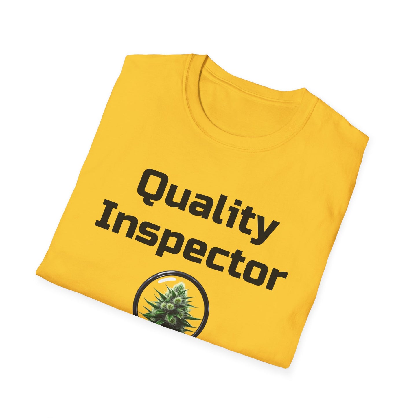 Quality Inspector, Canabis Magnified, Unisex Softstyle T-Shirt, Funny T-Shirt, Gift for Inspectors, Plant Lover Shirt, Unique Graphic Tee, Casual Wear - Psychonaut Swag