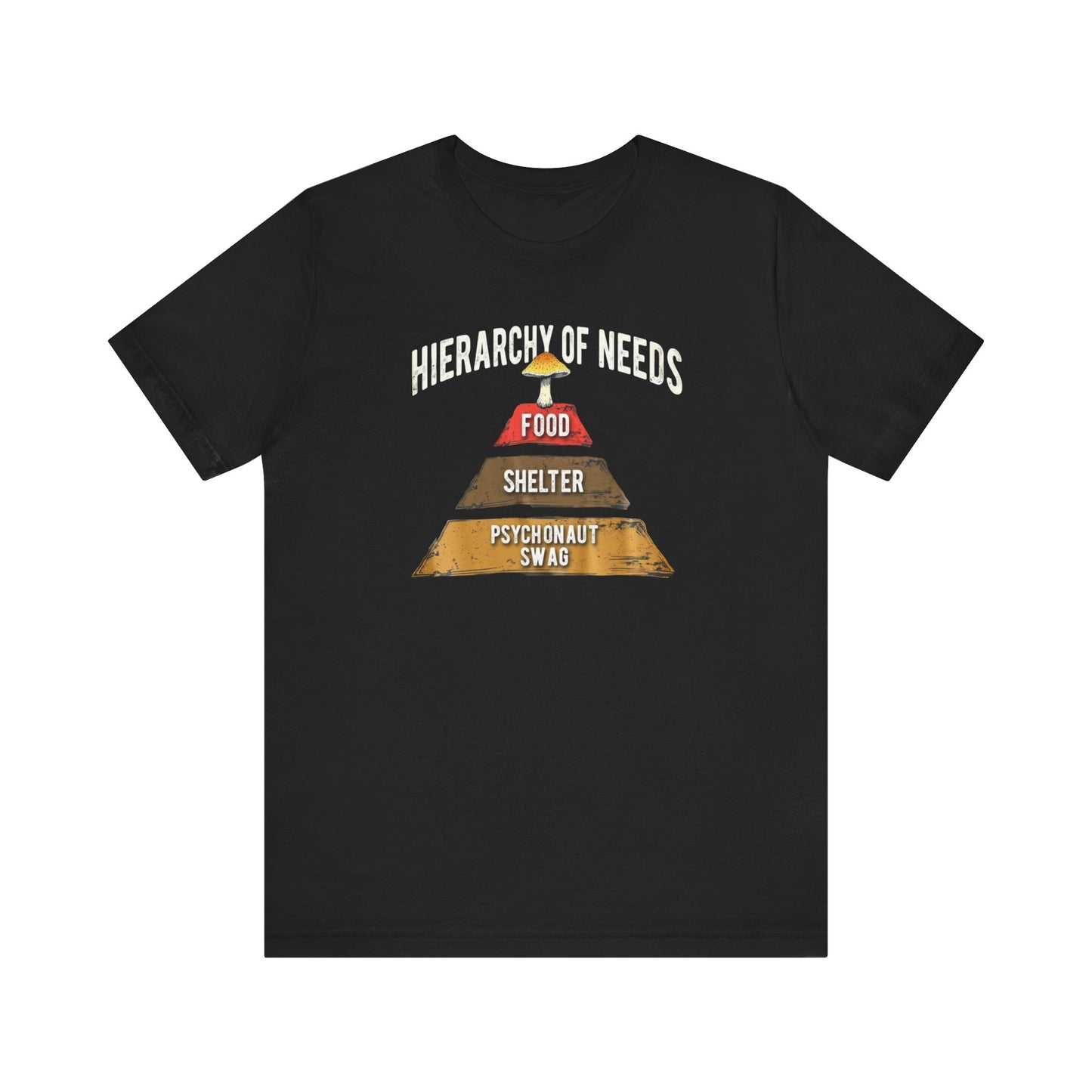 Hierarchy of Needs Tee, Unisex Short Sleeve Shirt, Casual Wear, Gift for Psychonauts, Fun Graphic Shirt, Perfect for Festivals - Psychonaut Swag