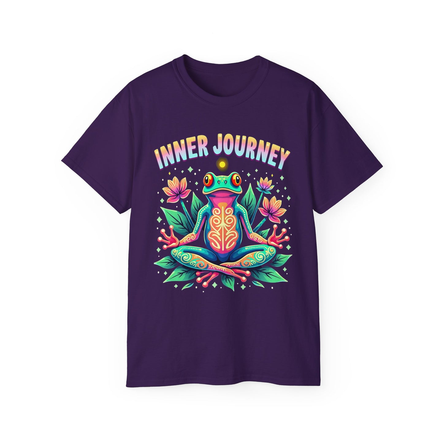 Inner Journey Unisex Ultra Cotton Tee - Vibrant Frog Design for Yoga and Meditation - Psychonaut Swag