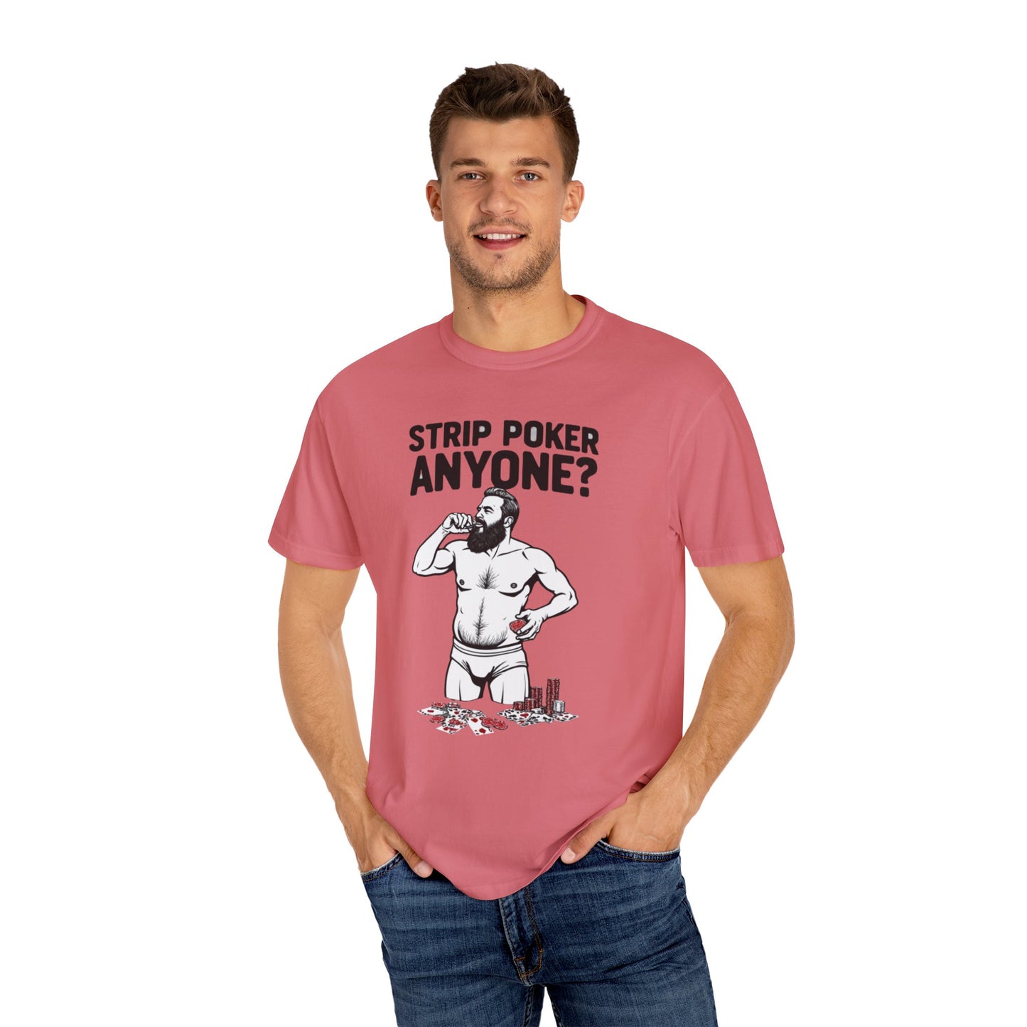 Strip Poker Humor T-Shirt, Funny Gift for Gamers, Men's Casual Tee, Party Outfit, Unique Dad Gift, Birthday or Game Night Attire