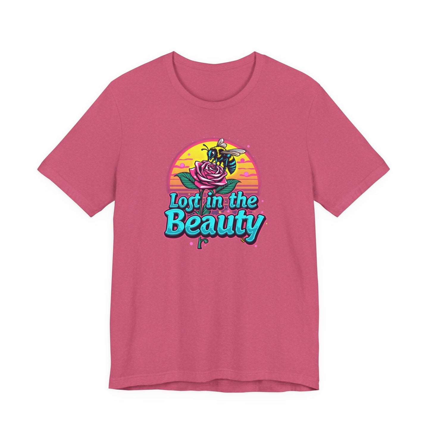 Lost in the Beauty Unisex Tee - Floral Graphic Short Sleeve Shirt - Psychonaut Swag