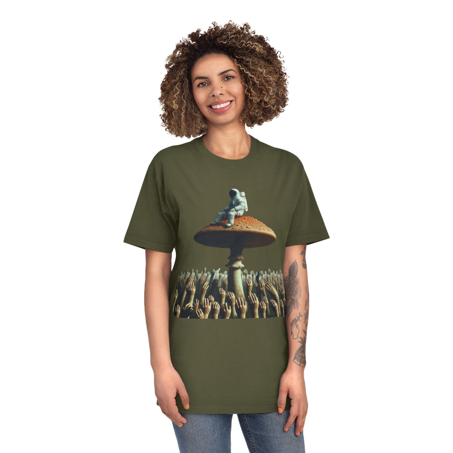 Astronaut on Mushroom, T-Shirt Psychedelic Explorer Unisex Faded Shirt - Psychonaut Swag