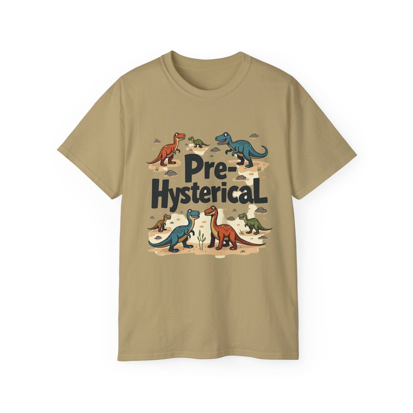 'Pre-Hysterical' Dinosaur Unisex Tee - Fun Cotton Shirt for Dinosaurs Lovers - Psychonaut Swag