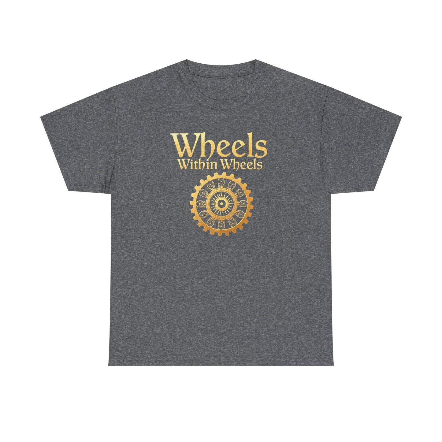 Wheels within wheels, Unisex Heavy Cotton Tee, Casual Wear, Gift for Cyclists, Graphic T-Shirt, Birthday Gift, Summer Style - Psychonaut Swag