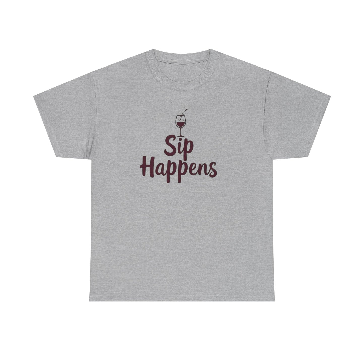 Sip Happens Unisex Heavy Cotton Tee - Funny Graphic Shirt, Casual Wear, Gift for Coffee Lovers, Everyday Comfort, Birthday Party T-Shirt - Psychonaut Swag