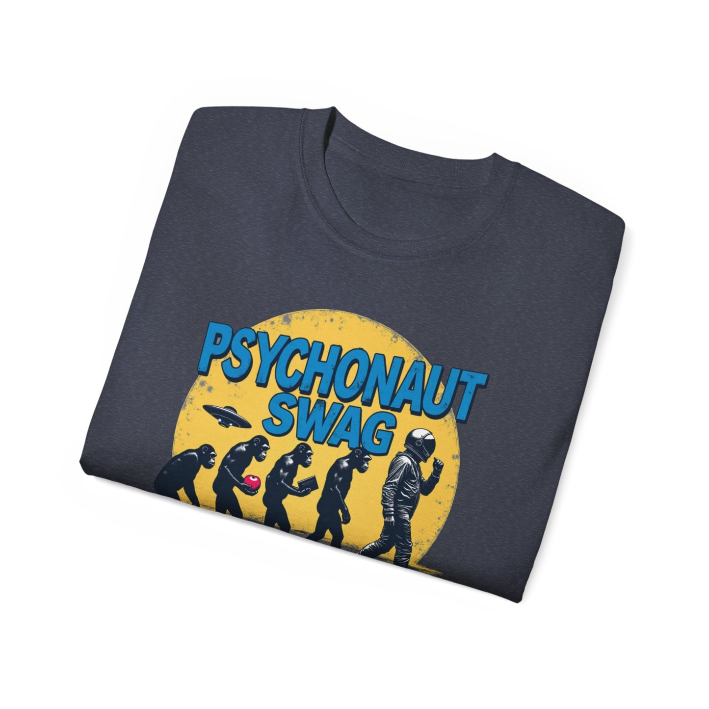 Psychonaut Evolution of Man Sunset, Unisex Tee, Retro Graphic T-Shirt, Music Festival Attire, Gift for Gamers, Casual Streetwear - Psychonaut Swag