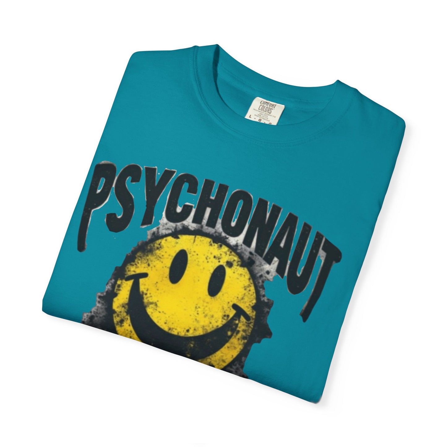 Psychonaut Swag Yellow Smiley Face, Trendy Graphic Tee for Festival Lovers, Casual Wear, Gifts, Street Style