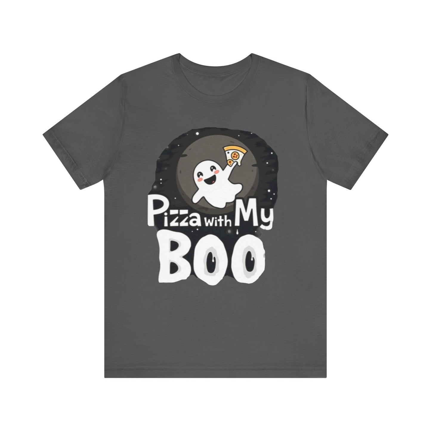 Ghost Pizza Boo Tee - Unisex Jersey Short Sleeve T-Shirt, Funny Halloween Shirt, Spooky Costume, Ghost Lover Gift, October Celebration