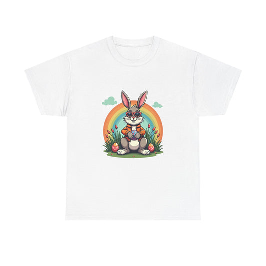 Easter Bunny Rainbow T-Shirt — Cute Bunny Holding Eggs Tee