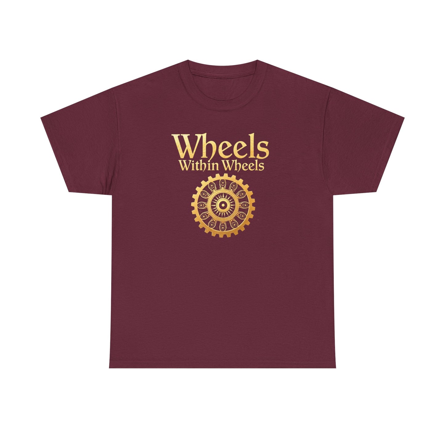 Wheels within wheels, Unisex Heavy Cotton Tee, Casual Wear, Gift for Cyclists, Graphic T-Shirt, Birthday Gift, Summer Style - Psychonaut Swag