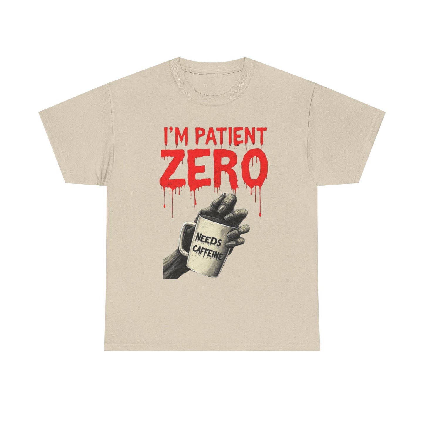Patient Zero Unisex Heavy Cotton Tee, Horror T-Shirt, Halloween Apparel, Unique Graphic Tee, Casual Wear, Gift for Fans