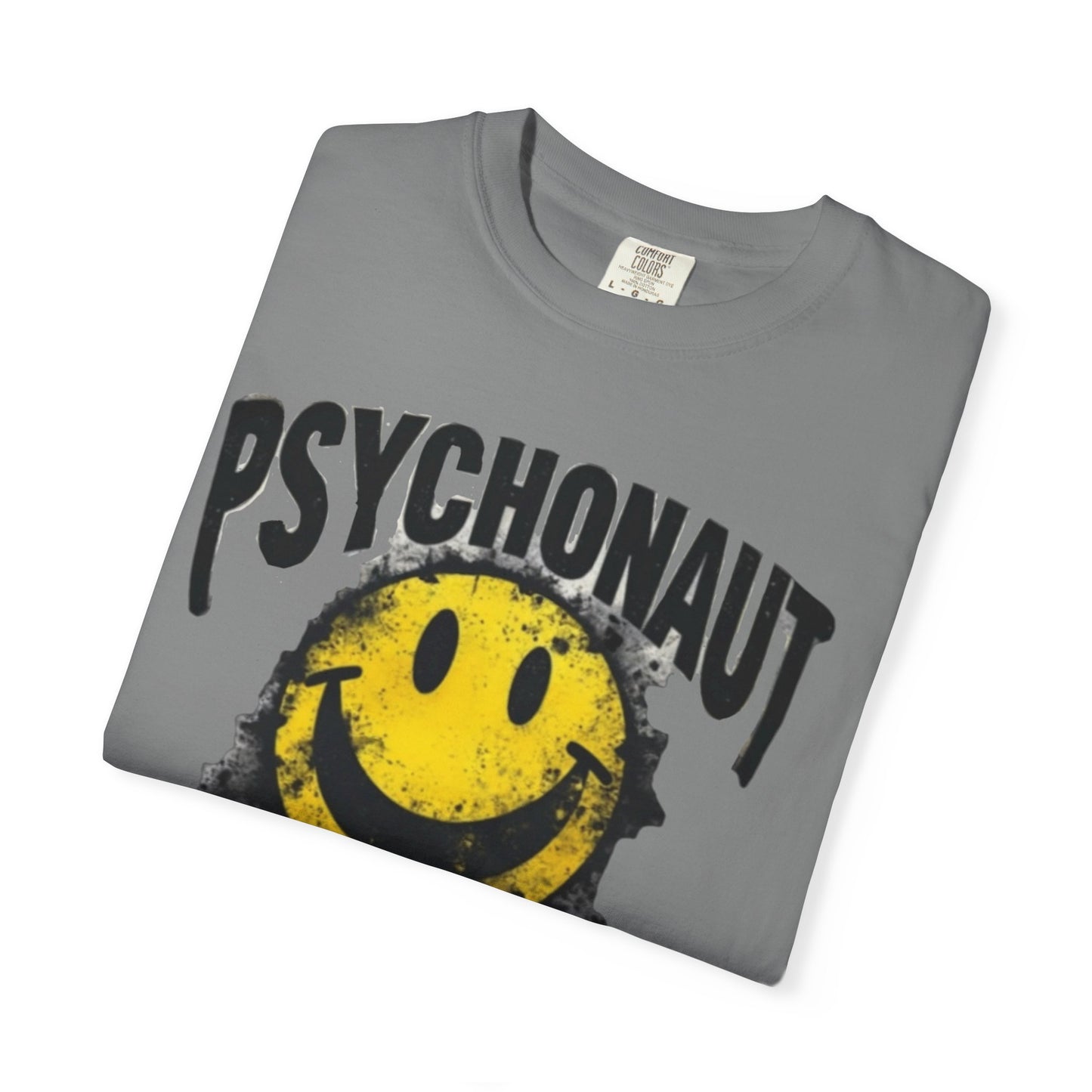 Psychonaut Swag Yellow Smiley Face, Trendy Graphic Tee for Festival Lovers, Casual Wear, Gifts, Street Style