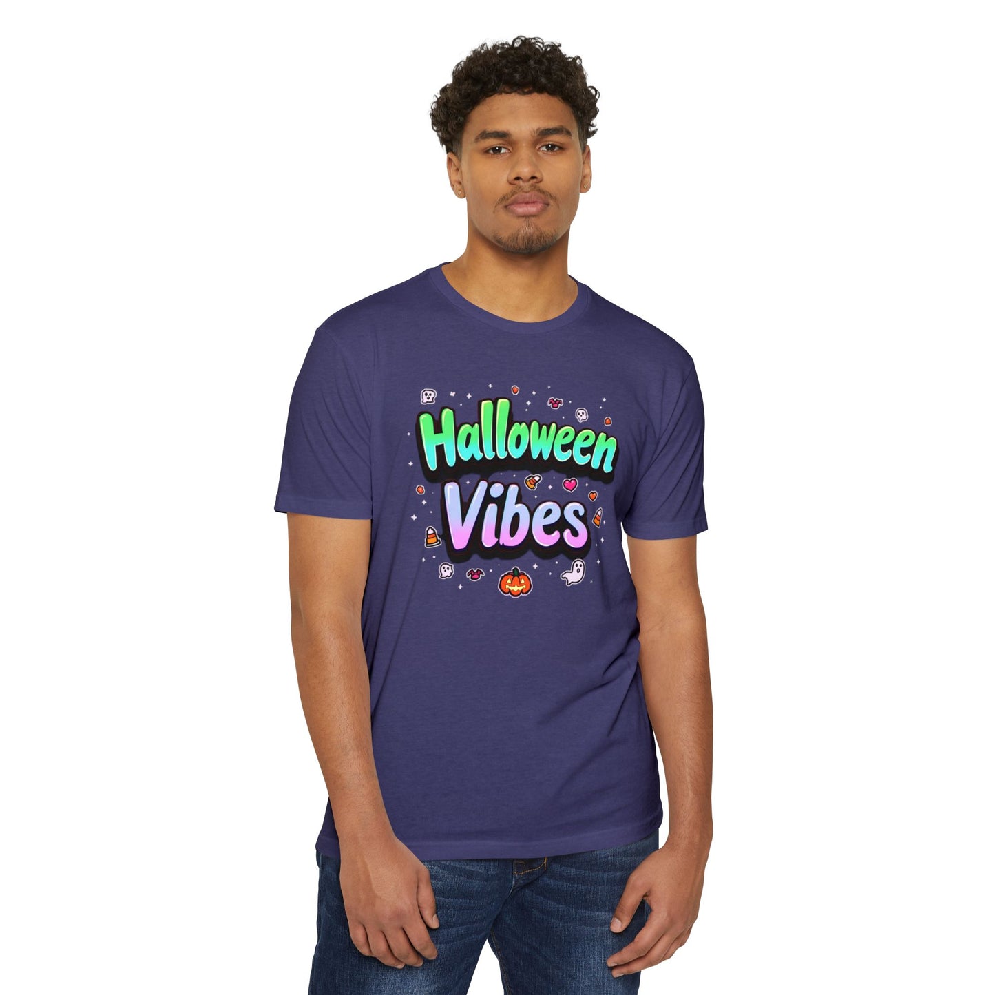 Halloween Vibes tee, Unisex T-Shirt, Spooky Graphic Tee, Fall Fashion, Halloween Costume, Casual Wear, Trick or Treat Shirt