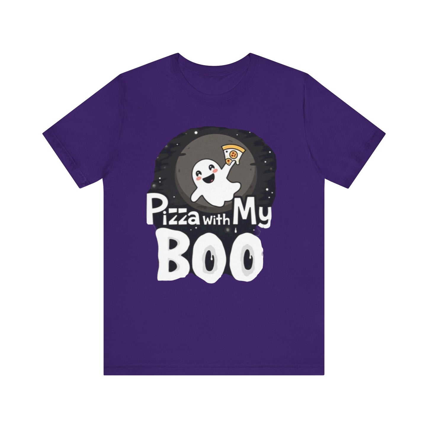 Ghost Pizza Boo Tee - Unisex Jersey Short Sleeve T-Shirt, Funny Halloween Shirt, Spooky Costume, Ghost Lover Gift, October Celebration