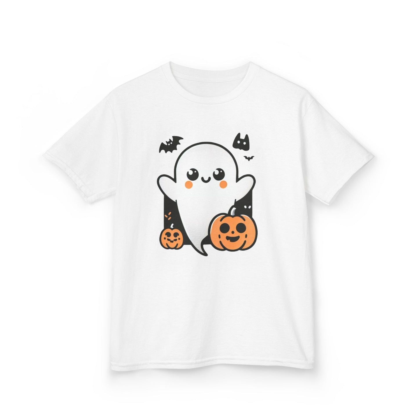 Kids Halloween Tee, Ghost Trick or Treat Top, Autumn Fun Apparel, Pumpkin Graphic Tee, Festive Kidswear