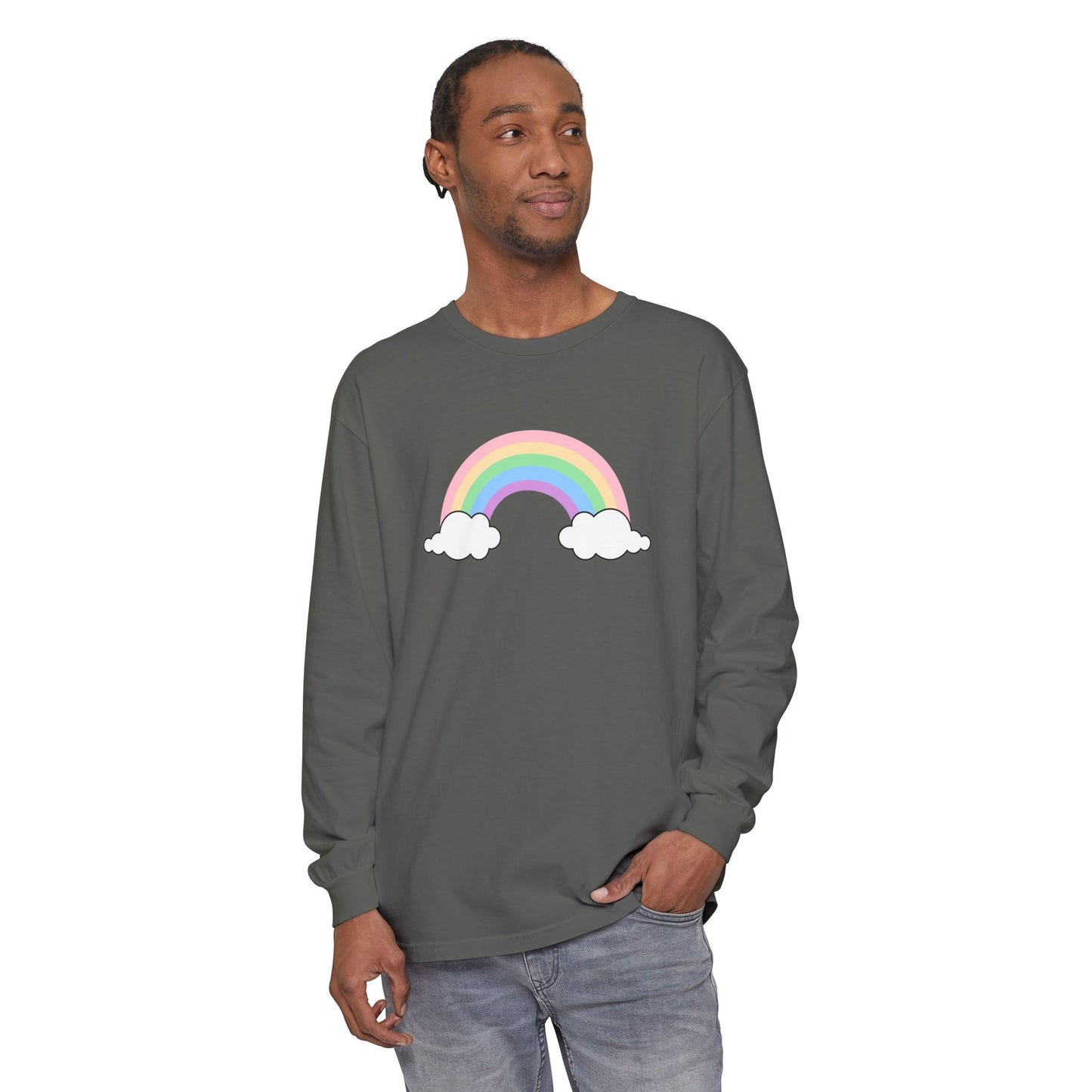 Rainbow, Unisex Garment-dyed Long Sleeve T-Shirt - Psychonaut Swag
