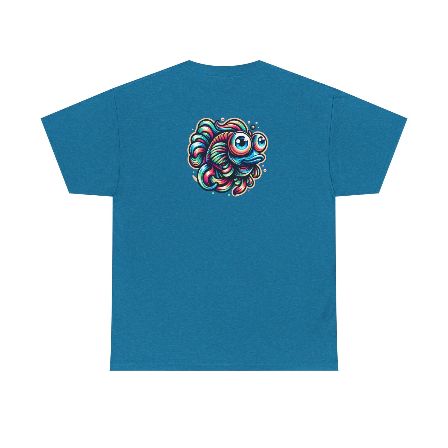 Psychedelic Fish Graphic Unisex Heavy Cotton Tee - Fun & Vibrant Apparel - Psychonaut Swag