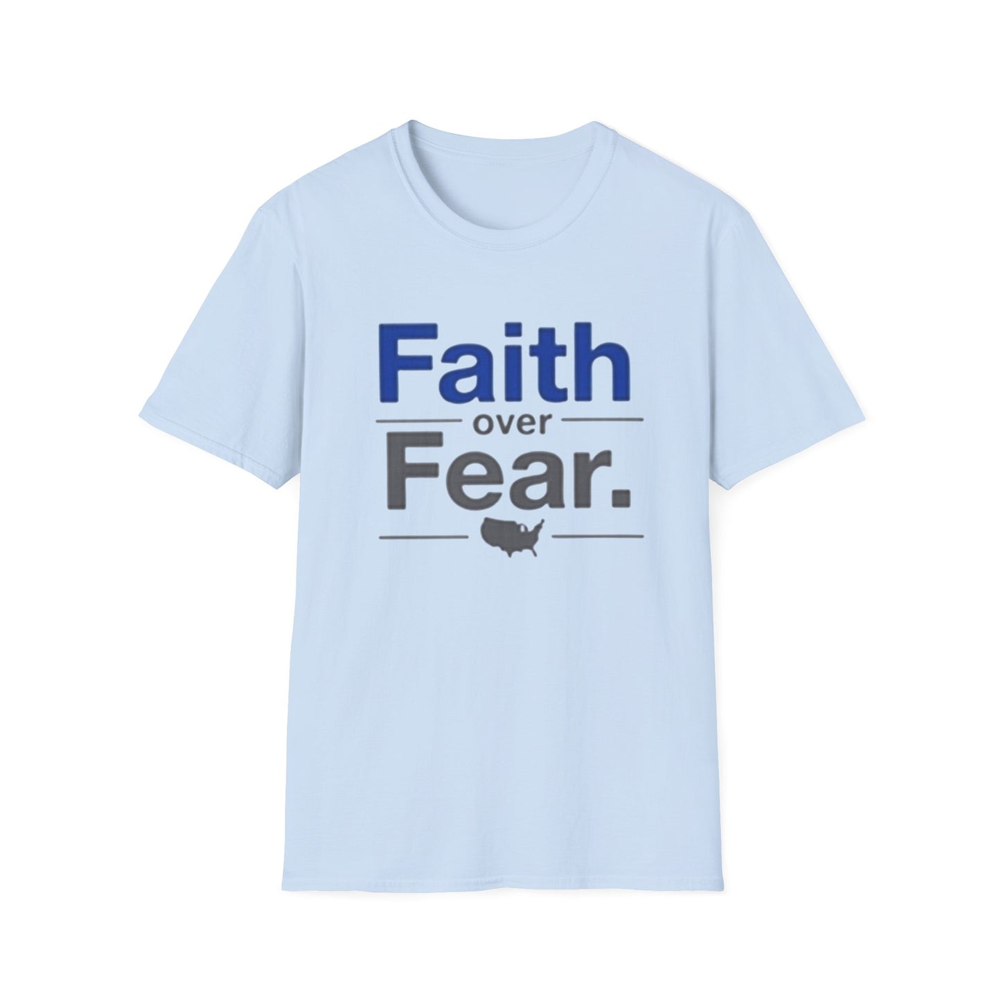 Faith Over Fear Unisex Softstyle T-Shirt | Inspirational Tee for Motivational Gifts, Everyday Wear, Faith, Courage, Positive Vibes - Psychonaut Swag