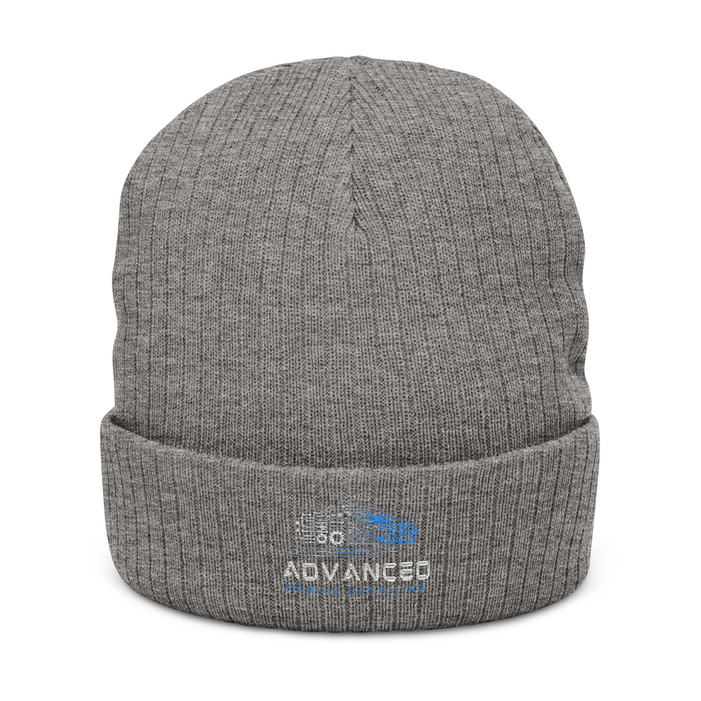 Advanced Mobile Detailing, Embroidered Ribbed Knit Beanie | Cozy Winter Hat, Gift for Him/Her, Stylish Accessories, Outdoor Essentials, Custom Beanie