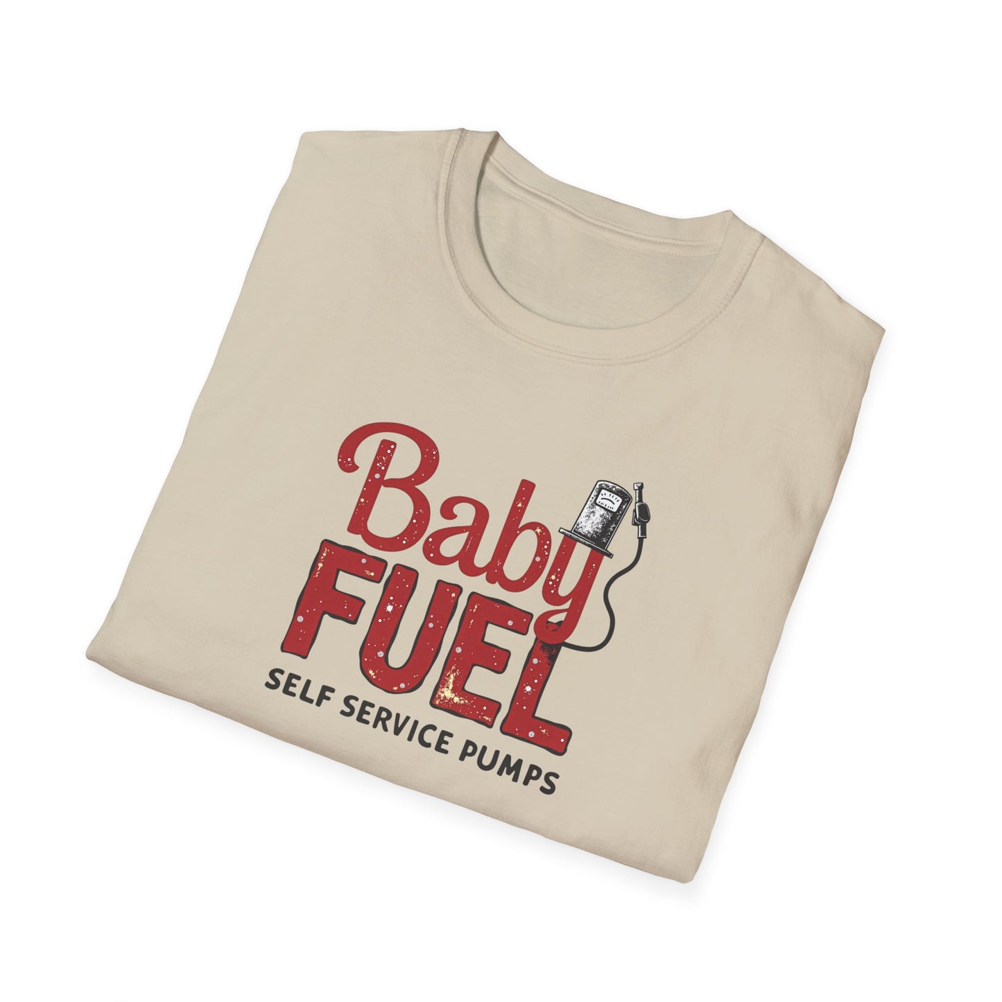 Baby Fuel, Vintage PumpThemed Unisex T-Shirt, Funny Baby Fuel Shirt, Gift for Car Lovers, Automotive Tee, Casual Everyday Wear - Psychonaut Swag