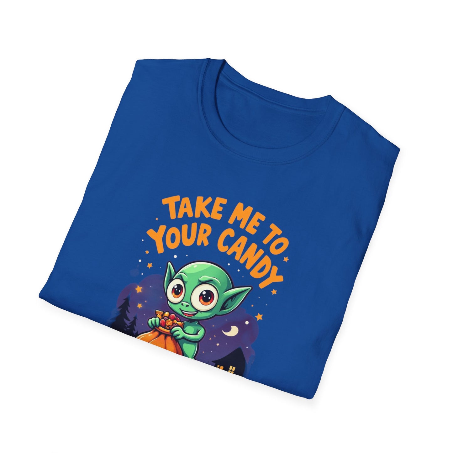 Trick or Treat Alien, T-Shirt, Cute Graphic Tee, Trick or Treat Shirt, Unisex Halloween Apparel, Fun Holiday Outfit