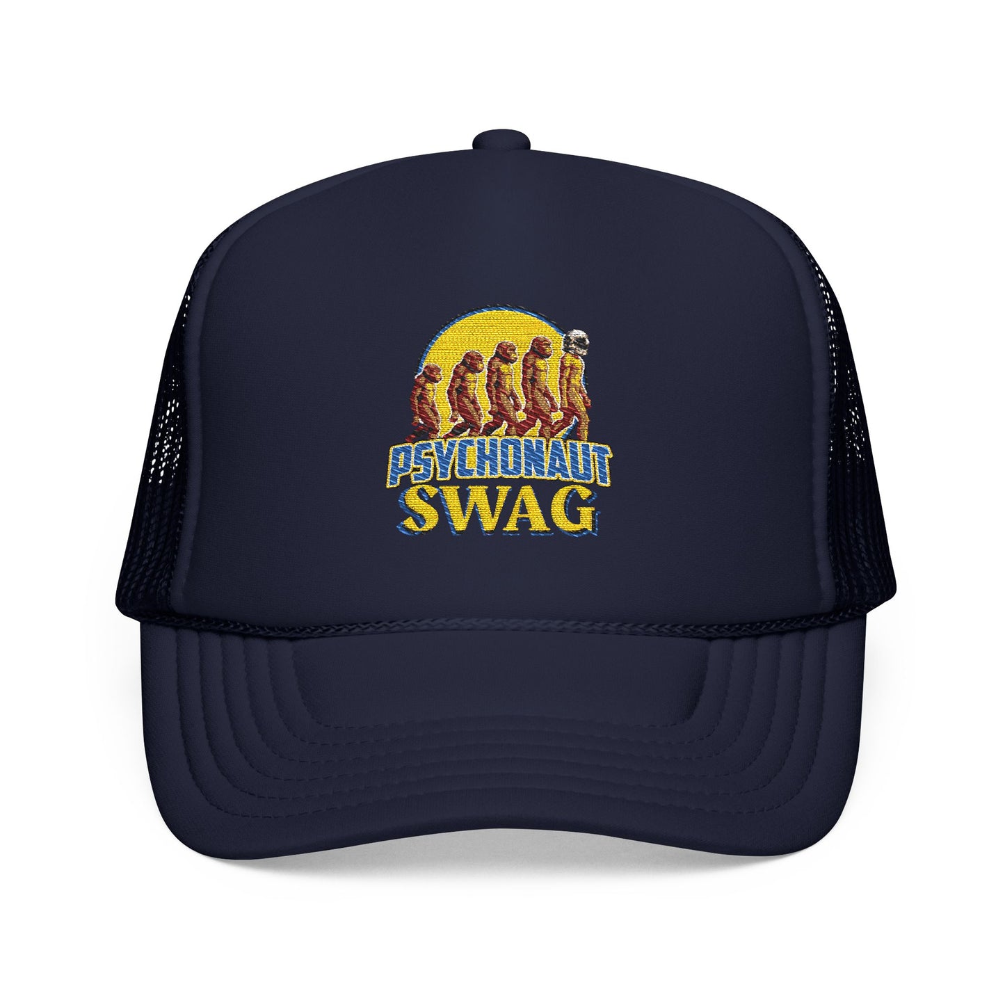 Psychonaut swag small biz, Trucker Hat, Retro Snapback Cap for Festivals, Embroidered Swag for Psychonauts, Perfect Gift for Music Lovers