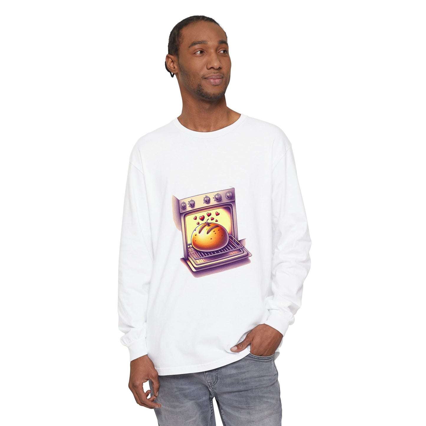 Bun in oven, Unisex Garment-dyed Long Sleeve T-Shirt - Psychonaut Swag