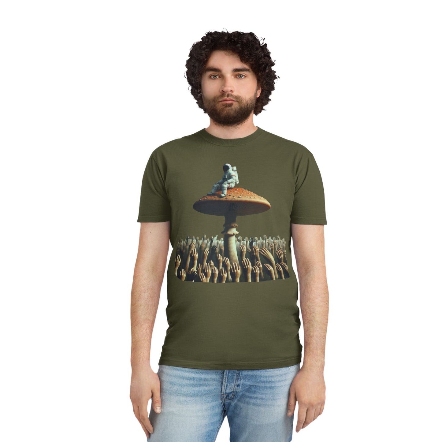 Astronaut on Mushroom, T-Shirt Psychedelic Explorer Unisex Faded Shirt - Psychonaut Swag