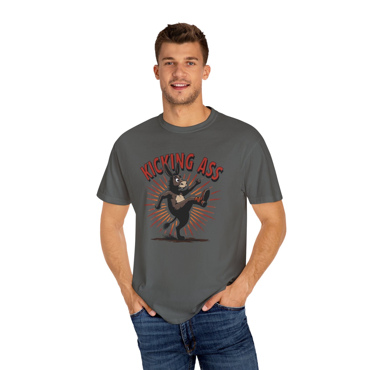 Kicking Donkey, Unisex T-Shirt | Funny Graphic Tee, Casual Wear, Humor Gift, Birthday Surprise, Motivational Apparel - Psychonaut Swag