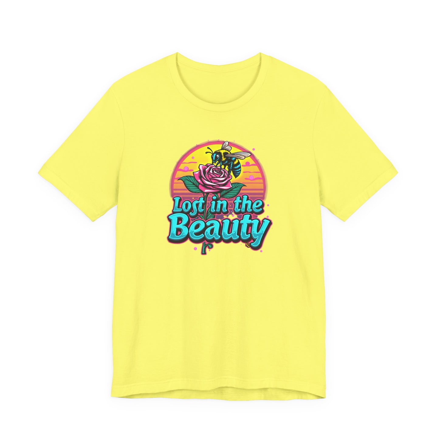 Lost in the Beauty Unisex Tee - Floral Graphic Short Sleeve Shirt - Psychonaut Swag