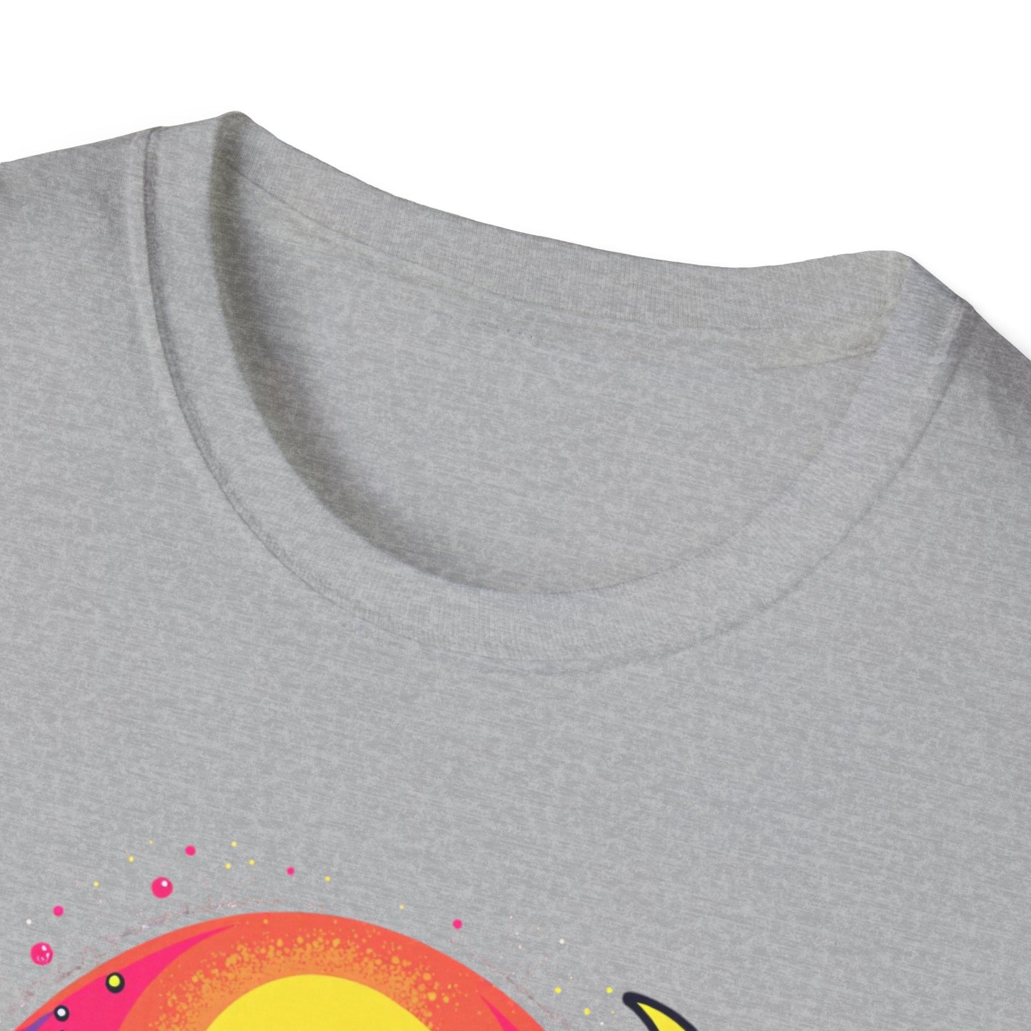 Cosmic Digital Dreams Unisex Softstyle T-Shirt - Vibrant Space-Inspired Design - Psychonaut Swag