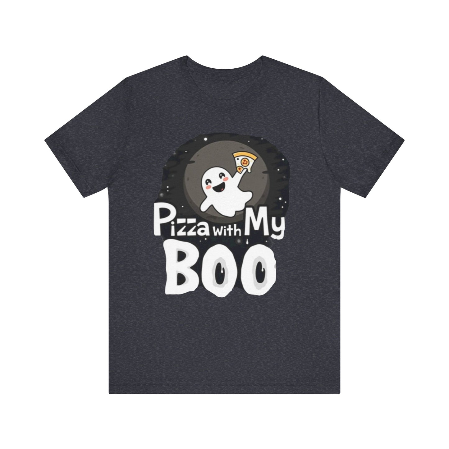 Ghost Pizza Boo Tee - Unisex Jersey Short Sleeve T-Shirt, Funny Halloween Shirt, Spooky Costume, Ghost Lover Gift, October Celebration
