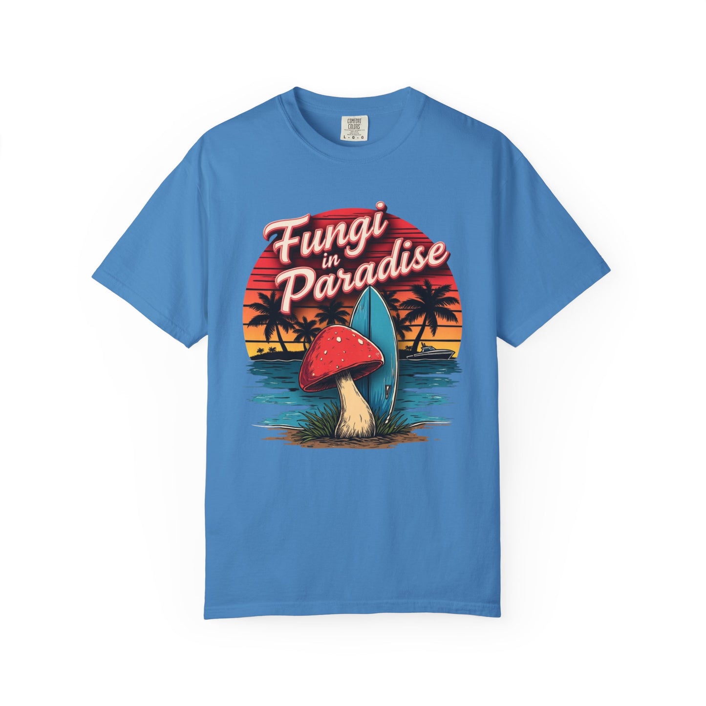 Fungi in Paradise Design, Relaxed Tee, Vintage Style Shirt, Gift for Nature Lovers, Eco-Friendly Apparel - Psychonaut Swag
