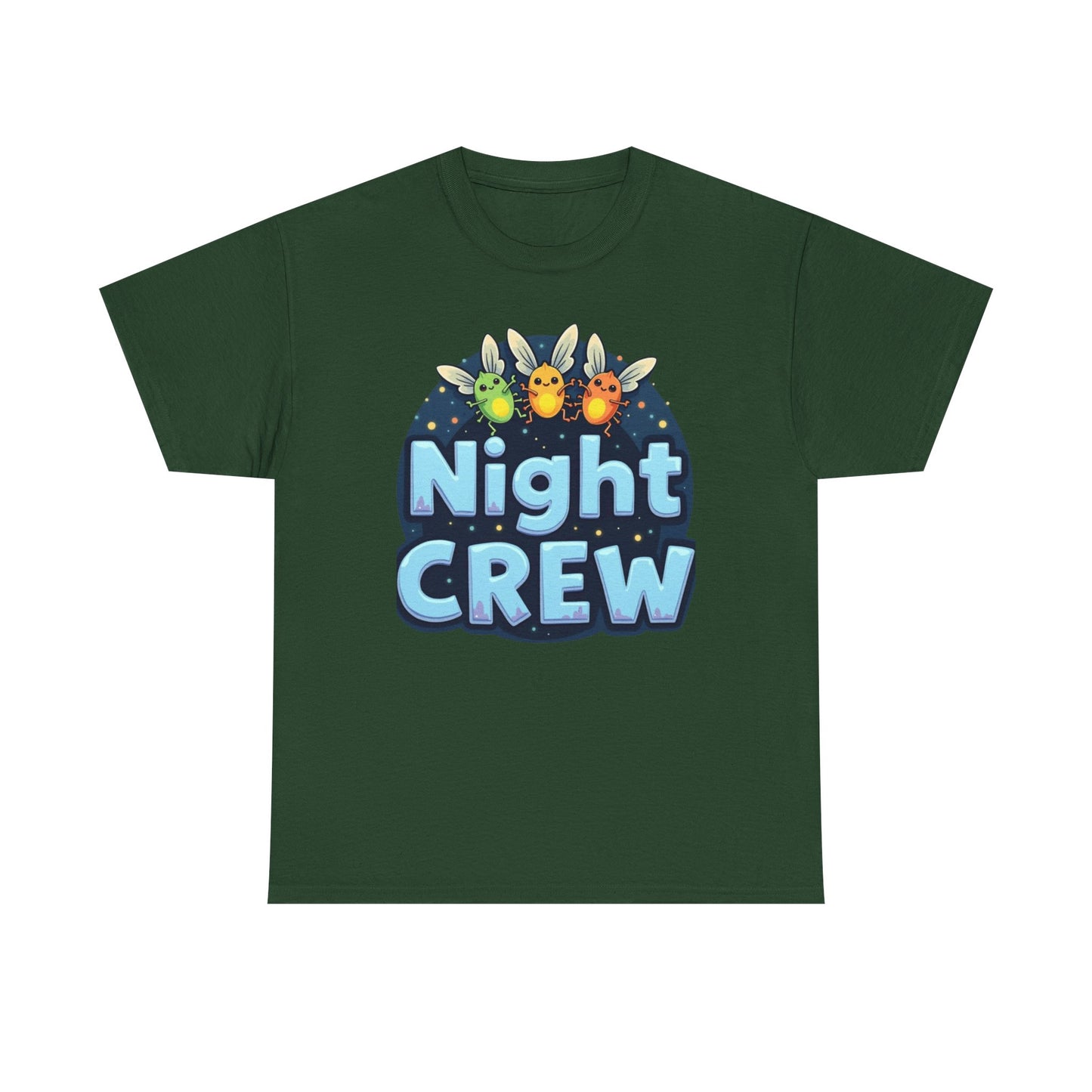 Night Crew Unisex Heavy Cotton Tee, Comfortable Graphic Tee, Great for Parties, Casual Wear, Gift for Friends, Summer Events - Psychonaut Swag
