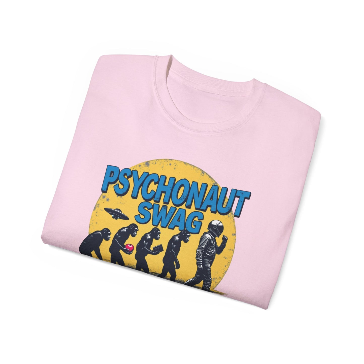 Psychonaut Evolution of Man Sunset, Unisex Tee, Retro Graphic T-Shirt, Music Festival Attire, Gift for Gamers, Casual Streetwear