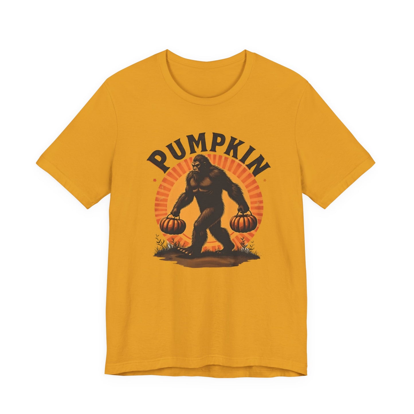 Pumpkin Bigfoot T-Shirt – Unisex Harvest Tee for Fall, Halloween, Autumn Celebrations, Gift for Nature Lovers, Casual Wear