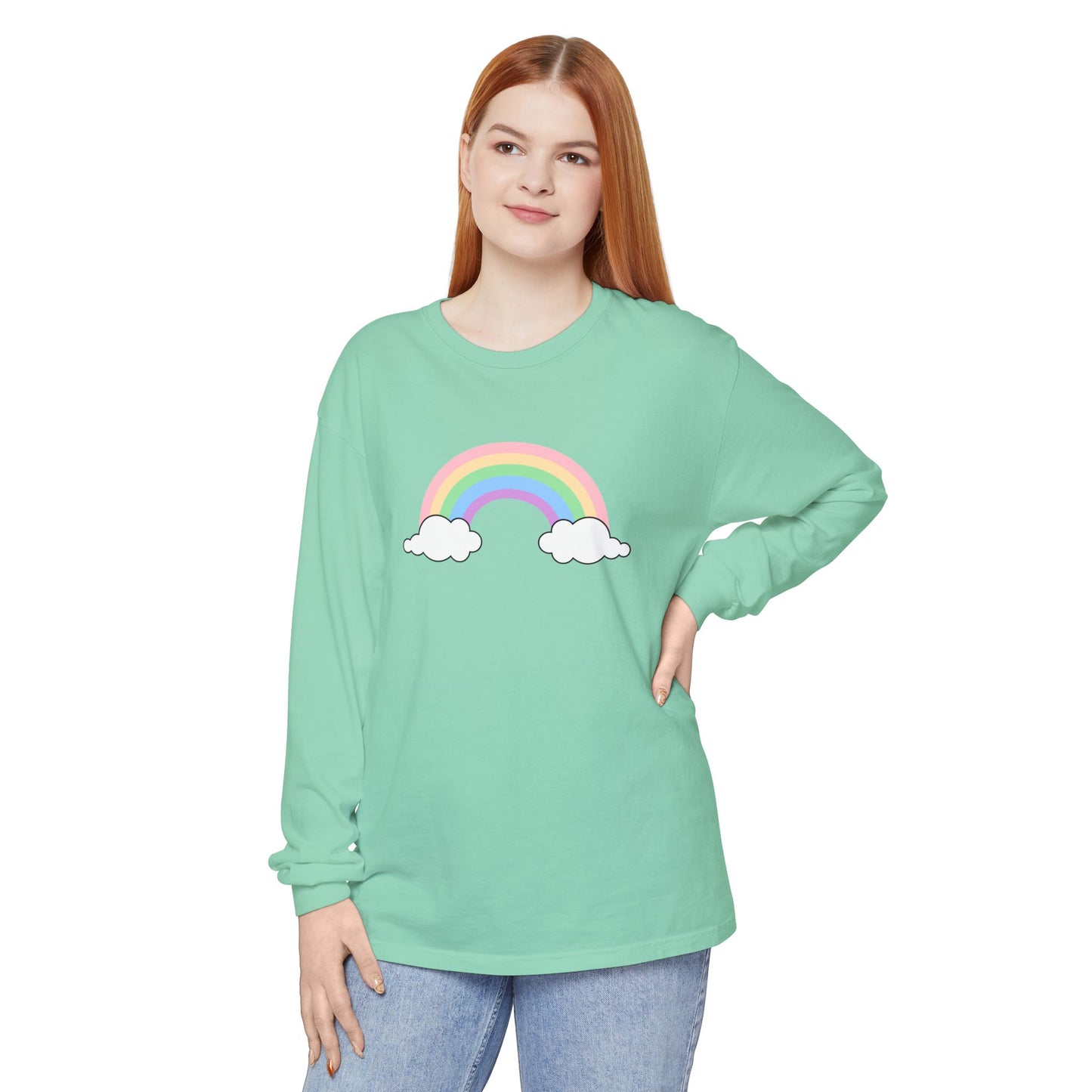 Rainbow, Unisex Garment-dyed Long Sleeve T-Shirt - Psychonaut Swag