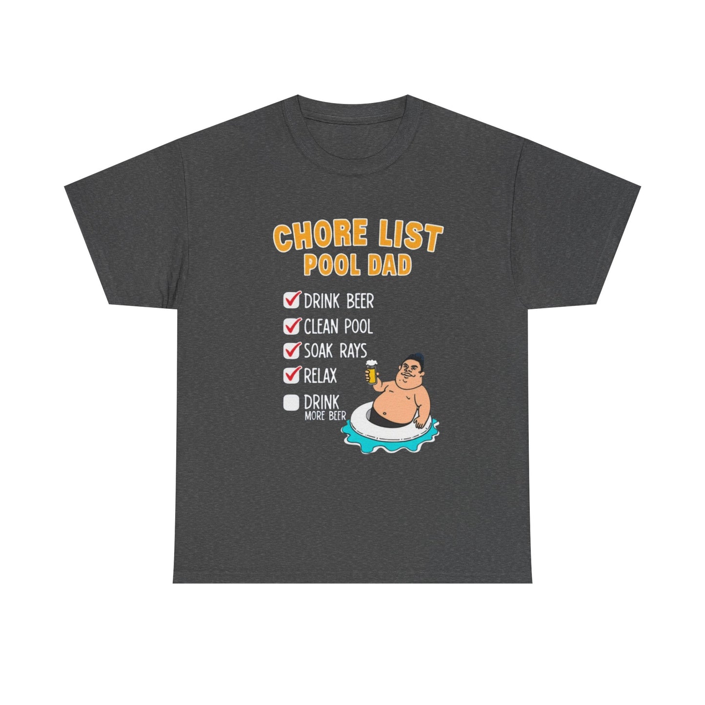 Chore List Pool Dad T-Shirt, Summer BBQ Tee, Father's Day Gift, Relaxation Shirt, Unisex Beachwear - Psychonaut Swag