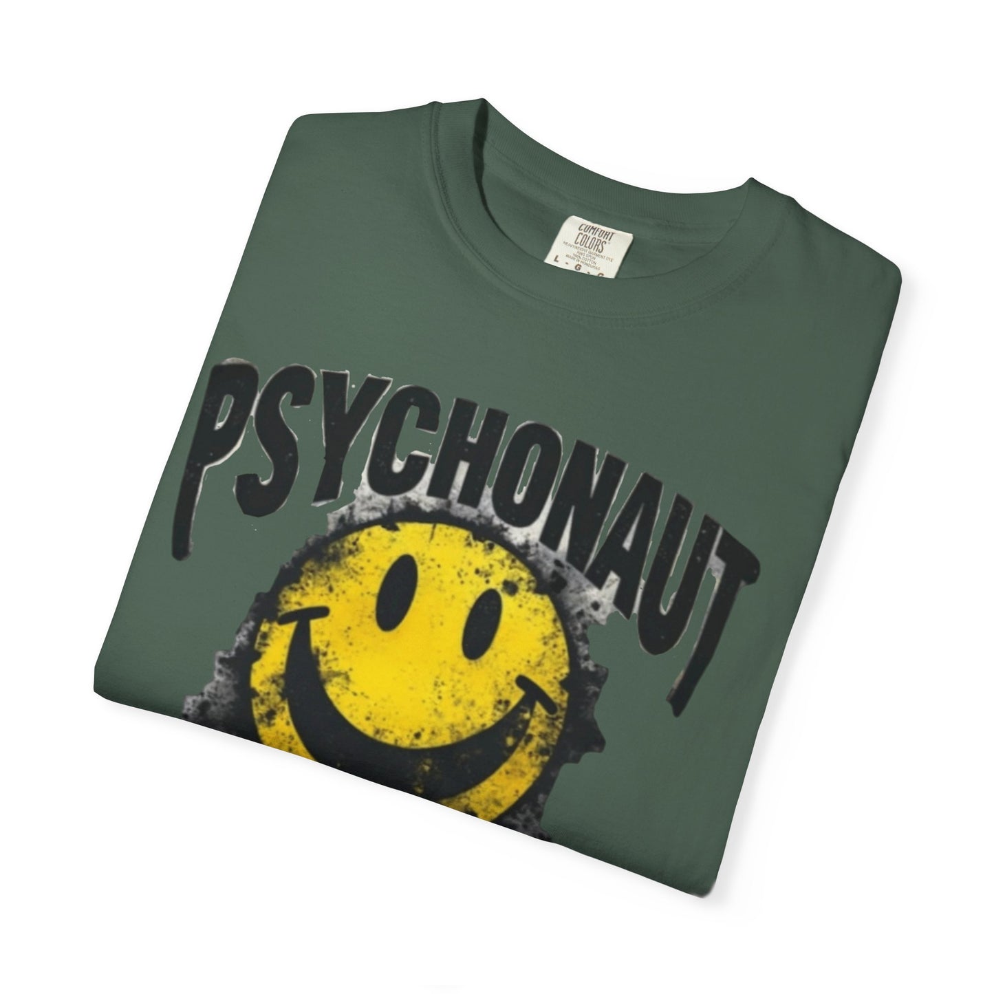 Psychonaut Swag Yellow Smiley Face, Trendy Graphic Tee for Festival Lovers, Casual Wear, Gifts, Street Style