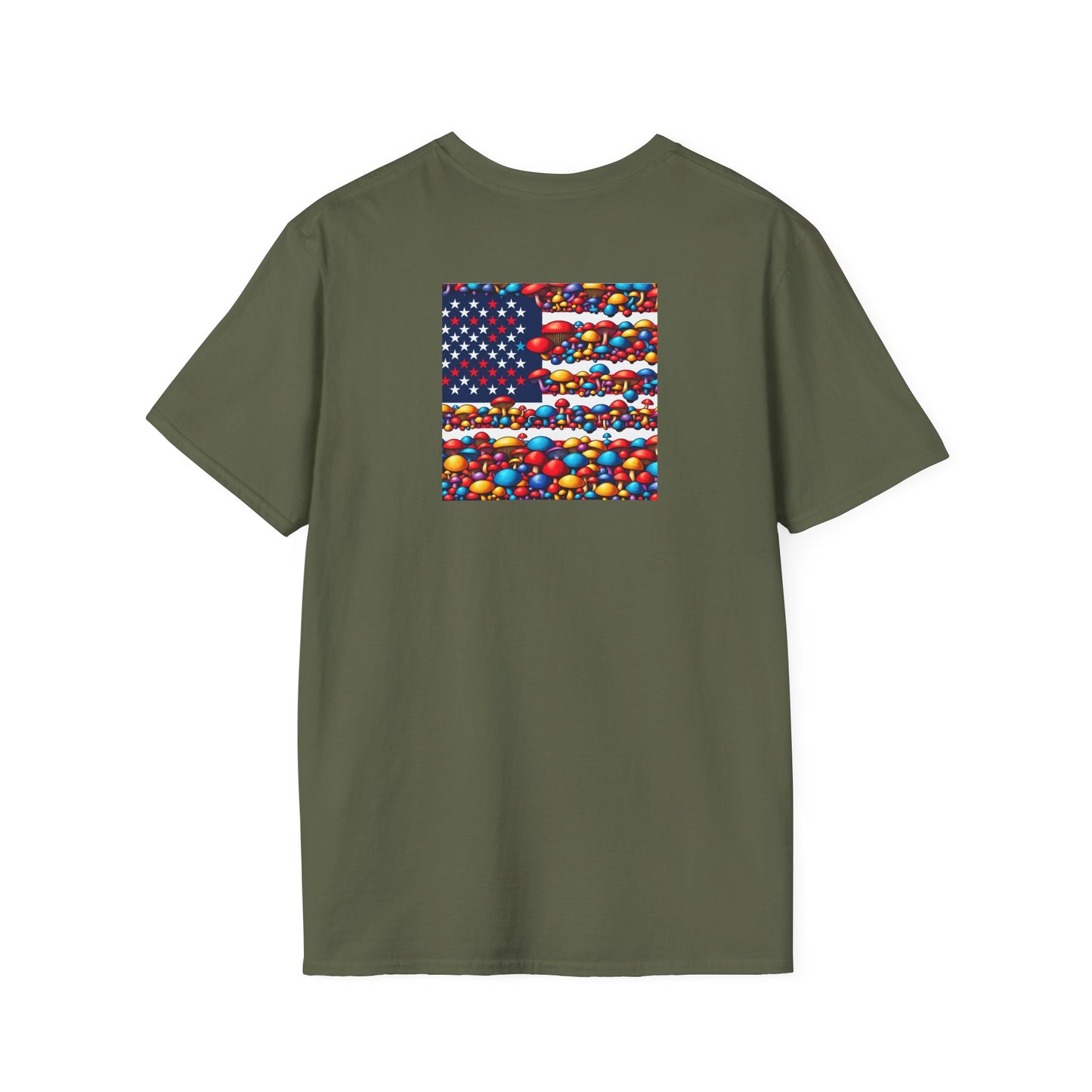 Mushroom flag, Unisex Softstyle T-Shirt - Psychonaut Swag