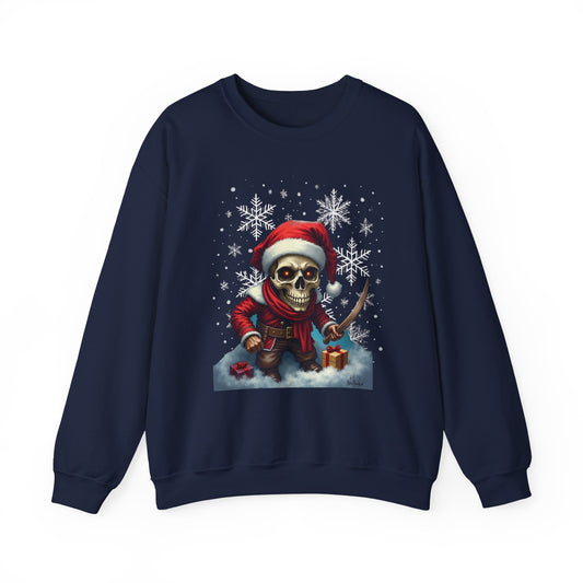 Skull Santa Crewneck Sweatshirt – Dark Christmas Holiday Pullover