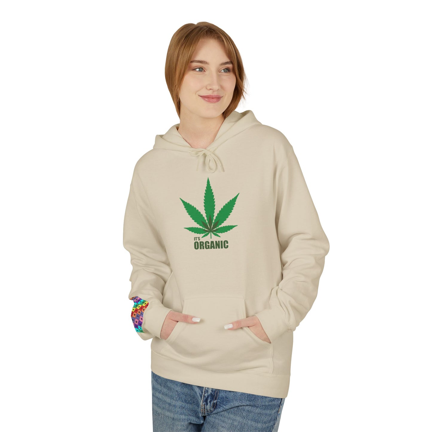 It's Organic, Marijuana Leaf, Unisex Midweight Softstyle Fleece Hoodie - Psychonaut Swag