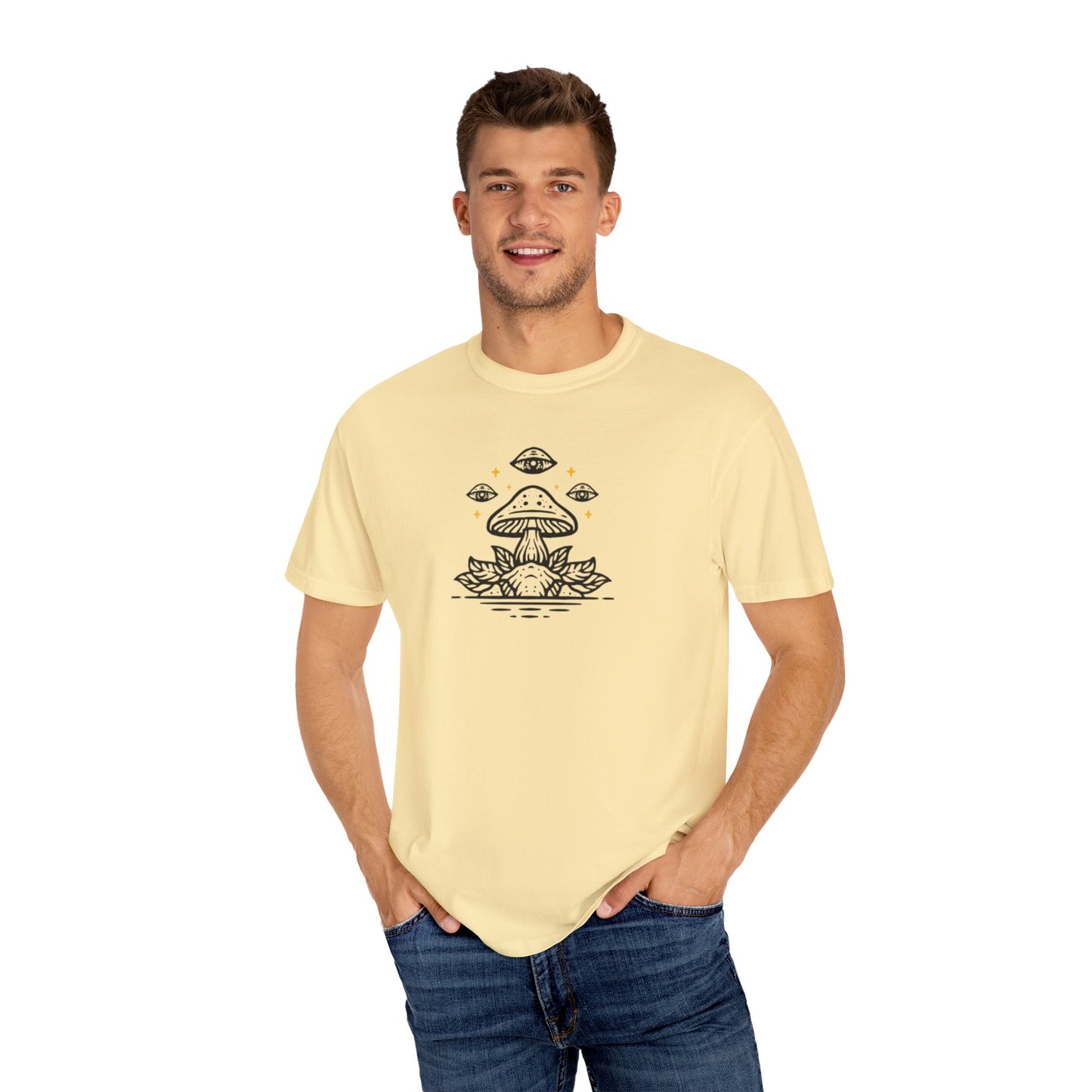 Mushroom pattern,Unisex Garment-Dyed T-shirt - Psychonaut Swag