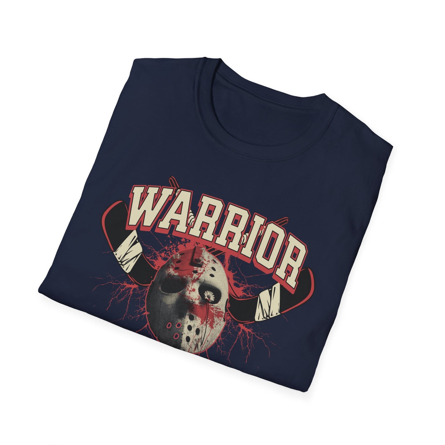 Warrior Hockey Mask T-Shirt — Vintage Sports Skull Design